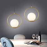 Glass Ball Pendant Light Gold