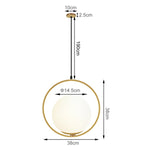 Glass Ball Pendant Light Gold